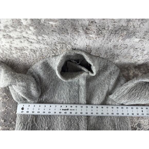 H&M Womens Size 6 Mock Neck Wool Blend Coat Grat Long Sleeve Outdoor Winter Zip - Picture 5 of 9